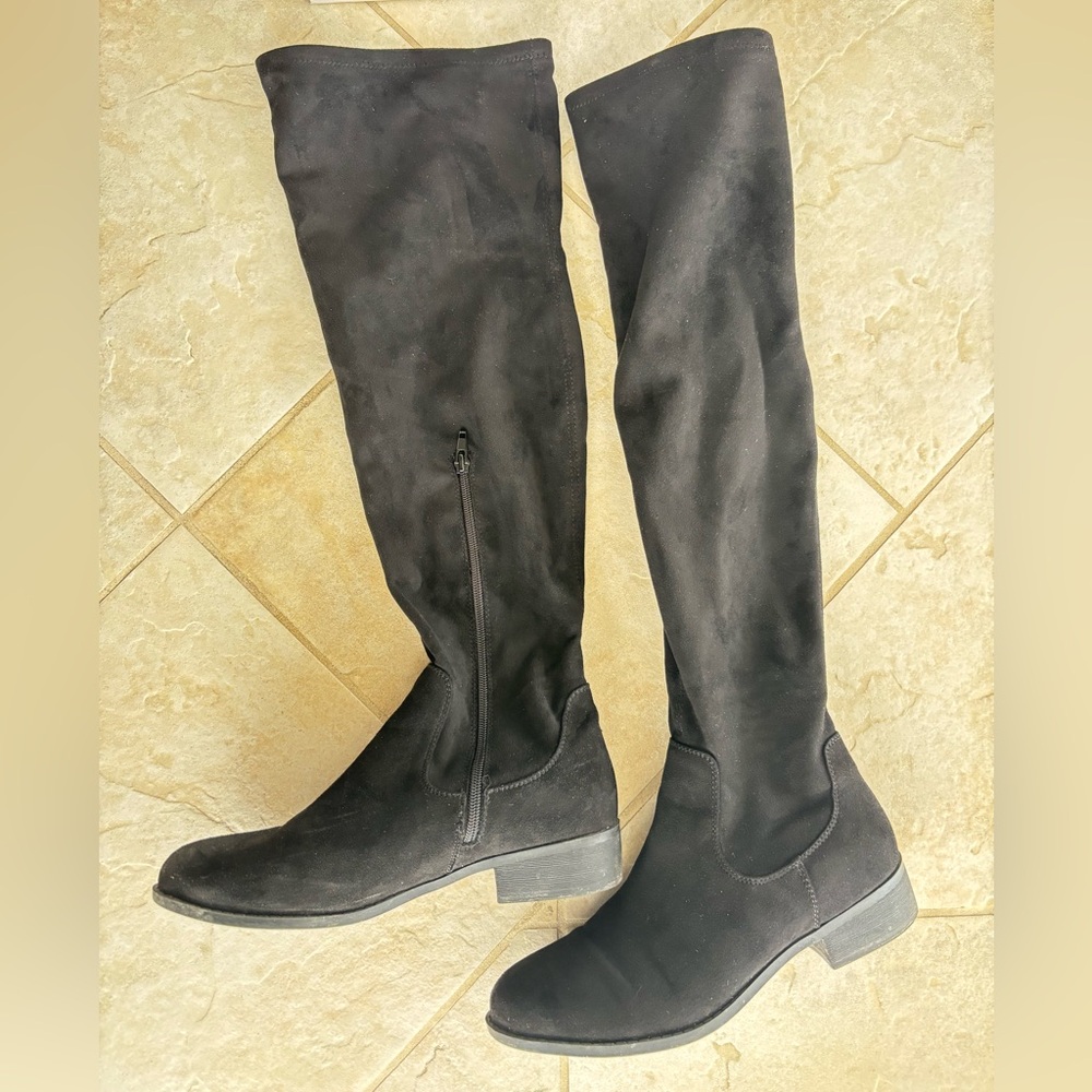 Worthington Black faux suede Over the Knee Boots size 8.5
